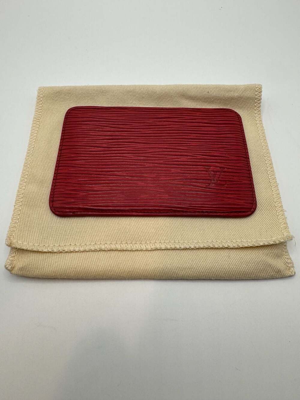 Authentic Louis Vuitton Epi Leather Card Holder Red
